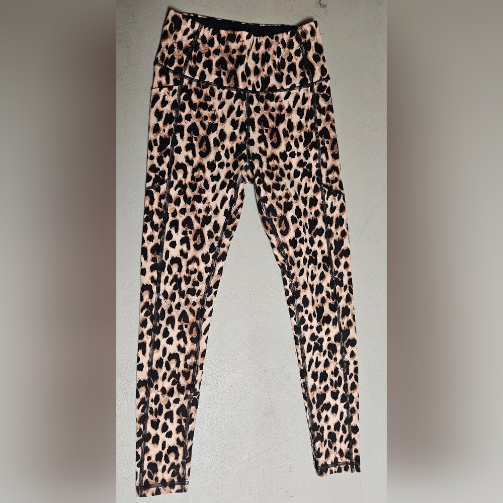 Victoria's Secret Leopard Print High-Waist Leggings - Beige Black